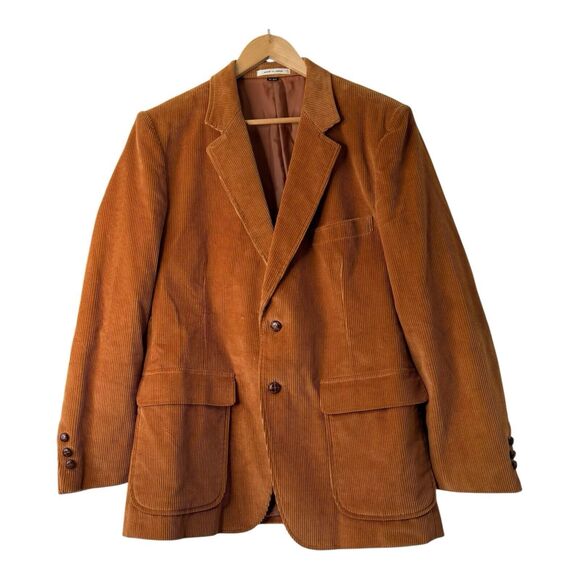 Vtg B.J Barrett Mens Blazer 42R Corduroy Sport Coat Cord Preppy Jacket Western